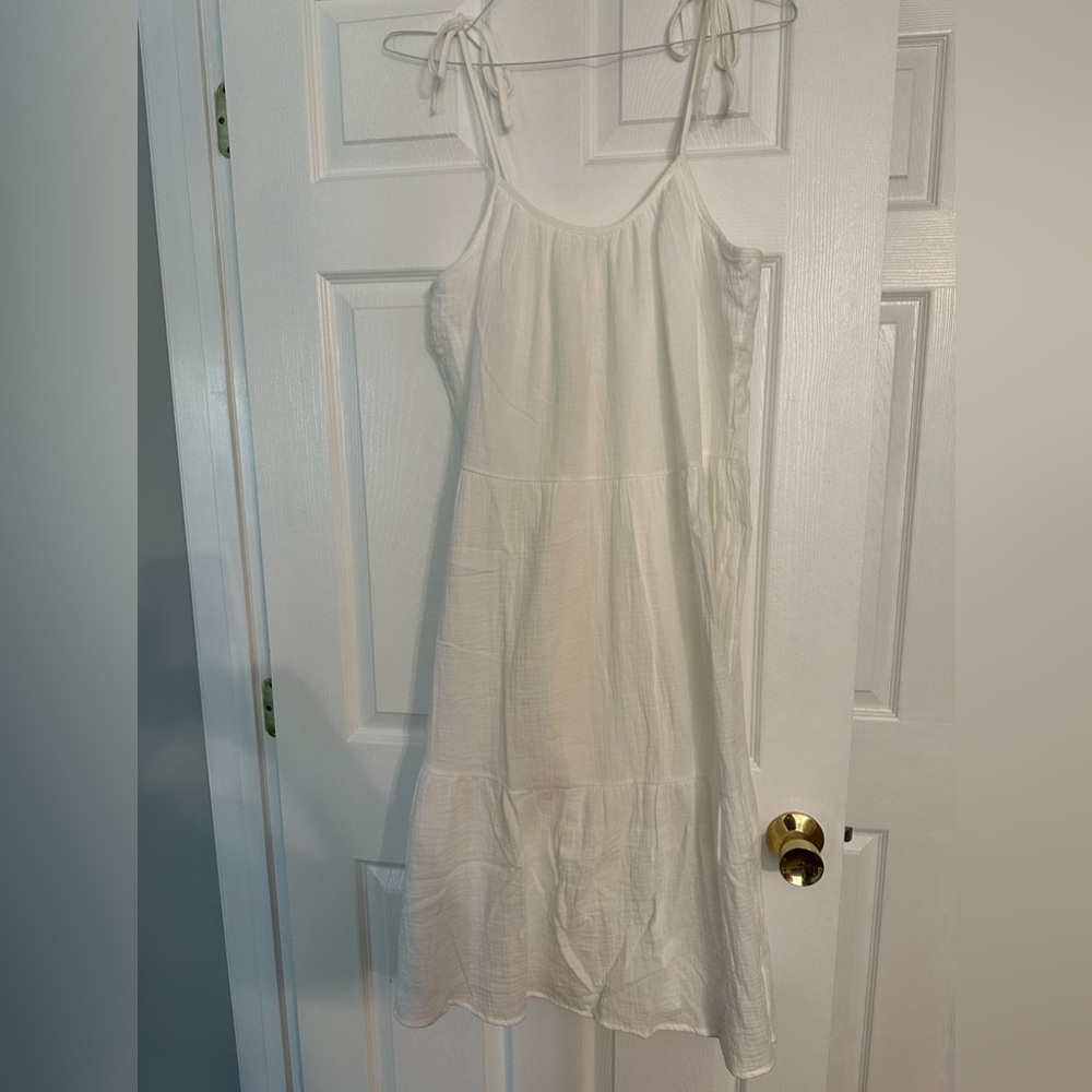 White spaghetti strap dress